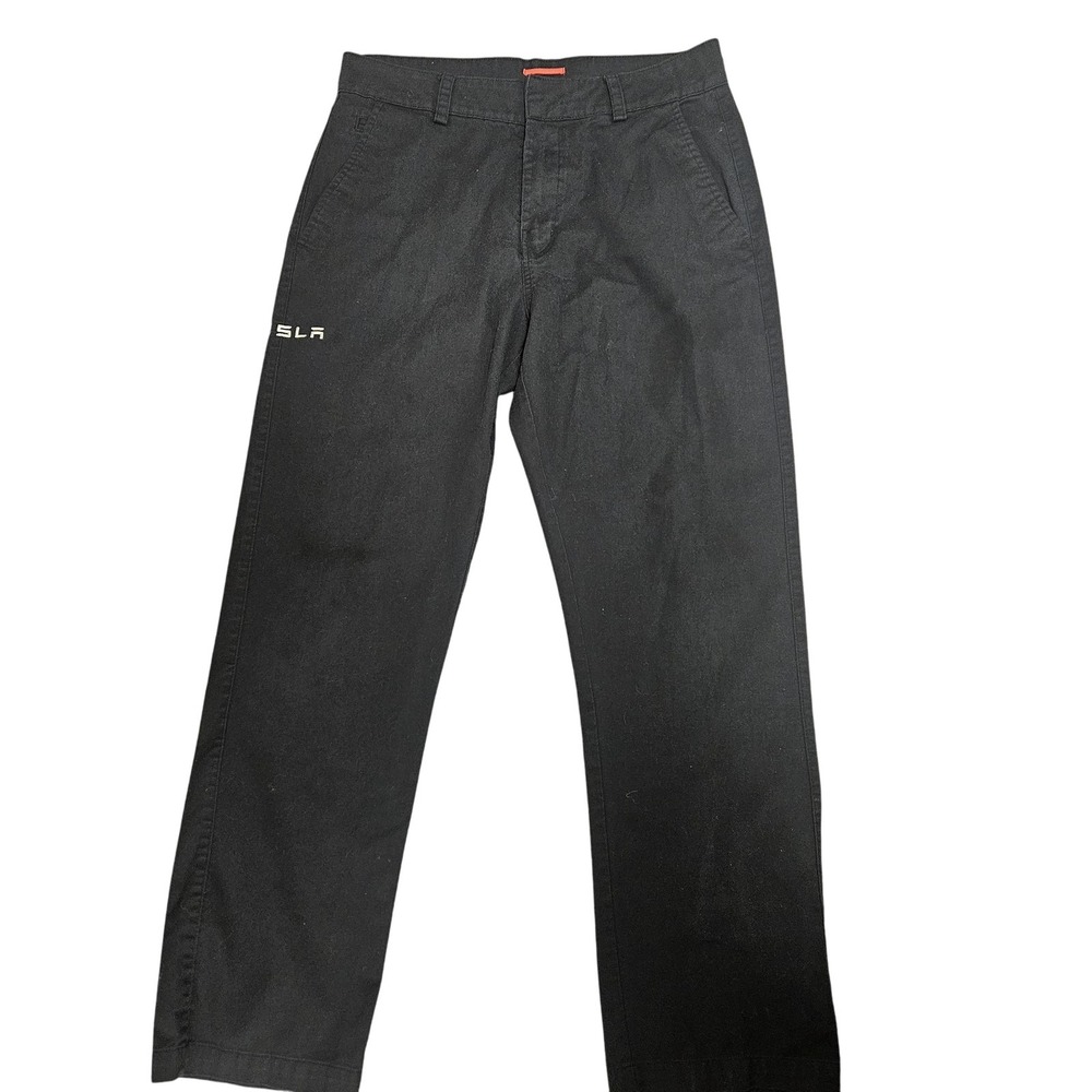 Tesla Pants Mens 34x32 Black Chino‎ Workwear Embroidered Logo Straight TSL8414BK